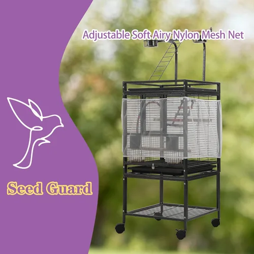 Vista 5 de Jaula grande para periquitos de 50.8 pulgadas, jaula para pájaros pequeños, jaula de cacatúa para pájaros, jaulas de vuelo de pájaros