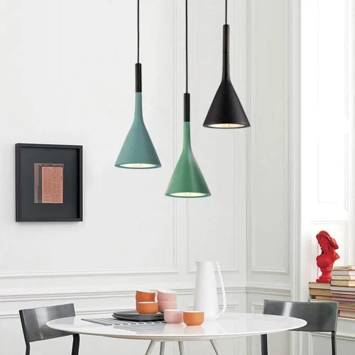 Vista 2 de Nordic Modern Single Head Pendant Light E14/E12 Sockets Pendant Lamp Hanging Lighting Fixtures for Dining Room Living Room Bedroom Kitchen Bar Cafe