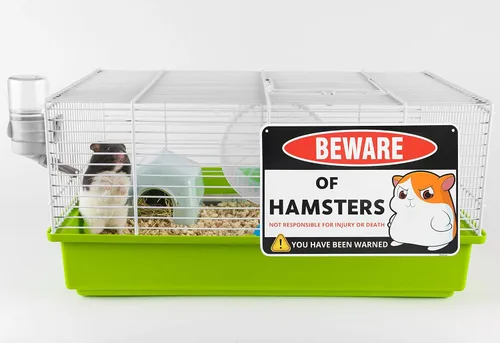 Vista 6 de Venicor Decoración de letrero de hámster – 8 x 12 pulgadas – Aluminio – Accesorios para jaula de hámster – Regalos para hámster Cosas, juguetes