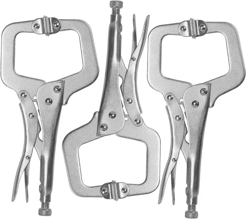 Vista 8 de HOZEON 3 alicates de soldadura con abrazadera C de 18 pulgadas con almohadillas giratorias, alicates de bloqueo resistentes, juego de abrazaderas