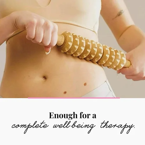 Vista 3 de Tuuli Accesorios - Rodillo de masaje de madera, rodillo corporal multifuncional para celulitis, tensión muscular y apoyo a la salud de la piel