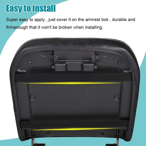 Vista 8 de LEXLEY Funda protectora de cuero para reposabrazos de consola central para Chevy Silverado y GMC Sierra 2500HD 3500HD 2020-2023, Silverado y Sierra