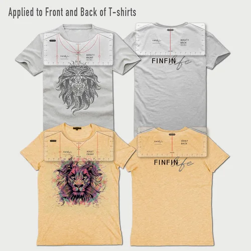 Vista 4 de Guía de regla de camiseta mejorada para alineación de vinilo, regla de camisa de mayor precisión, cuello redondo y V, herramienta de medición