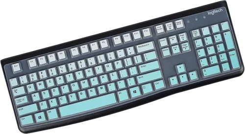 Vista 9 de Cubierta de teclado para Logitech K120 y MK120 Teclado con cable, ultra delgado Logitech MK120 y K120 Protector de piel de teclado - Negro