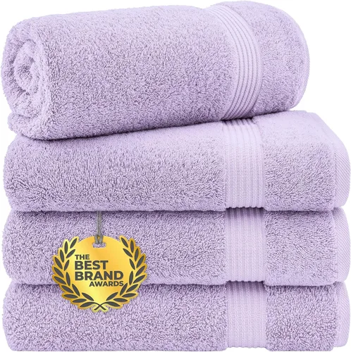 Vista 53 de Cotton Paradise 100% Cotton Turkish Washcloth Set for Bathroom, 4 Piece Soft Absorbent Small Hand Face Towels Wash Rags, Lilac