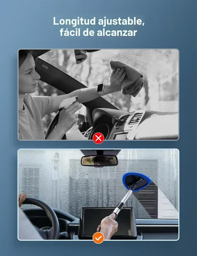 Vista 7 de AstroAI - Limpiador de parabrisas, limpiador de microfibra para ventanas de automóviles con 4 almohadillas de microfibra reutilizables, lavables