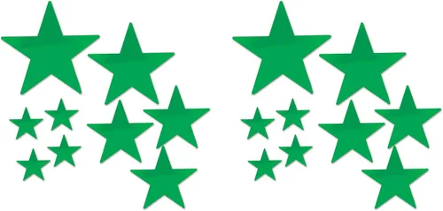 Vista 24 de Beistle 72 piezas de recortes de papel de estrella plateada para tablón de anuncios, aula, fiesta de cumpleaños, decoración de pared, 5 pulgadas