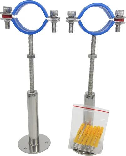 Vista 11 de Abrazadera Ajustable de Tubo de Acero Inoxidable - Soporte de Montaje en Pared/Techo para Tubo de 1 Pulgada (32mm), Soportes Resistente Antióxido