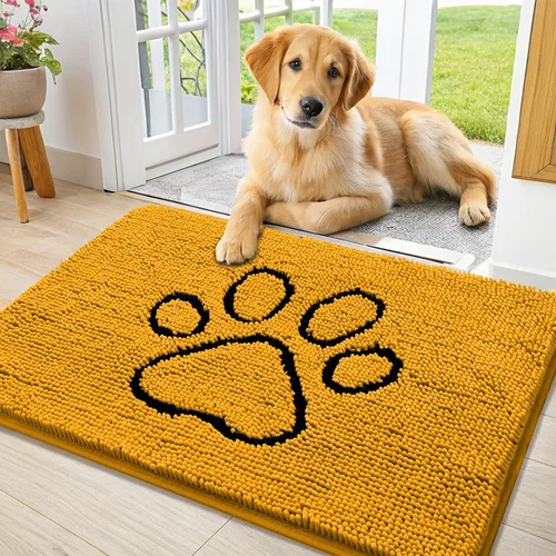 Vista 182 de Smiry Tapete para puerta de perro para patas fangosas, absorbente que atrapa la suciedad, antideslizante, de secado rápido, lavable, tapete