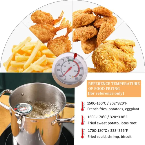 Vista 5 de Freidora profunda de acero inoxidable 304 con cesta de filtro de aceite y termómetro, freidora profunda de 169 onzas, olla de cocina Tempura pequeña