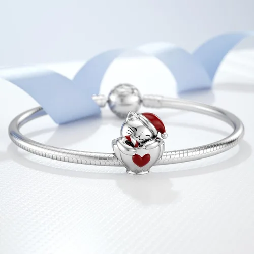 Vista 2 de DALARAN Dijes de Navidad para Pandora, pulsera de plata de ley, copo de nieve azul con circonita cúbica, colgante para mujer