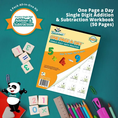 Vista 6 de Channie's Juego de libros de escritura visual y matemáticas todo en uno para estudiantes de prekindergarten - 1er grado de escuela primaria