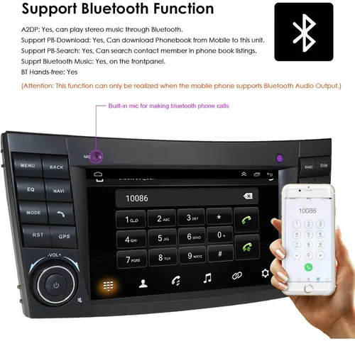 Vista 7 de Radio de coche Android de 7 pulgadas con navegación GPS + cámara de repuesto HD para Mercedes Benz C E Clase W203 E W211 CLS Clase W219 CLK W209 SL