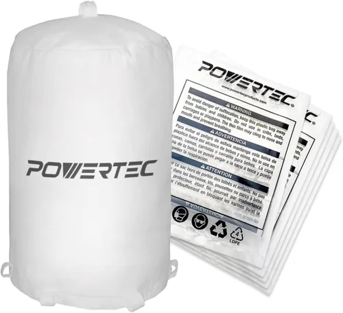 Vista 7 de POWERTEC 70002 Bolsas de plástico transparente para recolección de polvo, 20 x 43 pulgadas, bolsas colectoras de polvo para máquina con tambor