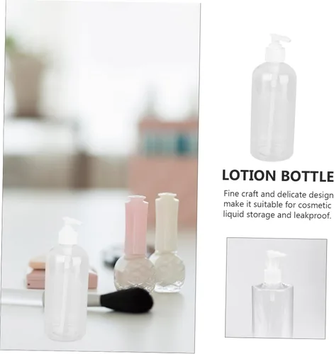 Vista 5 de Botella de almacenamiento cosmética vacía de 16.9 fl oz loción dispensador de champú botella de bomba de paja larga