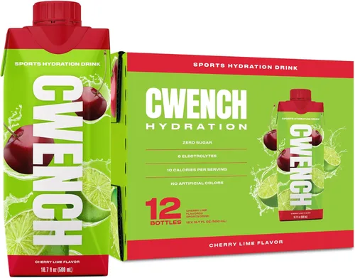 Vista 9 de CWENCH HYDRATION Bebida deportiva lista para beber, sabor Berry Crush, cero azúcar, bebida electrolítica con vitaminas B, botellas de 16.9 onzas