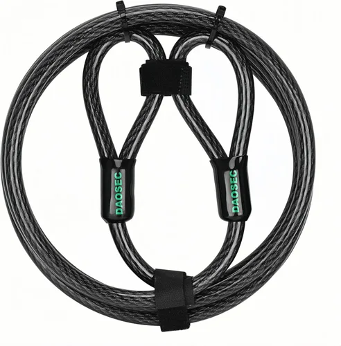 Vista 8 de Cable de seguridad de servicio pesado resistente a cortes de 7 pies x 1/2 pulgada Acero trenzado flexible recubierto de vinilo con extremos