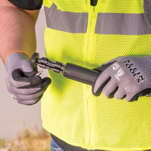 Vista 6 de KLEIN TOOLS 60583 - Guantes de trabajo, guantes de punto resistentes a los cortes, ANSI A2, con revestimiento de nitrilo, tela HPPE, capacidad