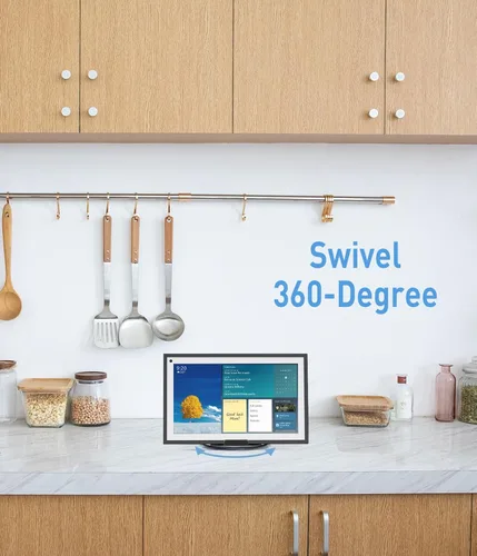 Vista 5 de Almoz Soporte giratorio e inclinable para Echo Show 15, soporte de aluminio para Show 15.6" pantalla inteligente y iPad/tabletas de hasta 18