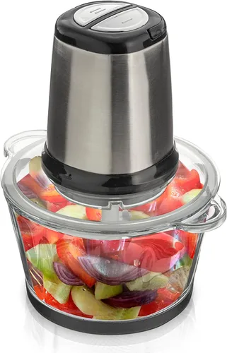Vista 4 de Food Processors & Vegetable Chopper with Glass Bowl Ground Meat Vegetables Fruits Nuts Ice, Stainless Steel