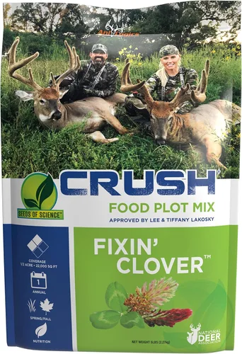 Crush Fixin' Clover Deer - Semilla de parcela de comida para siembra de primavera u otoño, 4 variedades anuales de trébol de crecimiento rápido