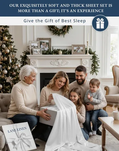 Vista 240 de LANE LINEN - Sábanas individual 100% algodón egipcio suave, cómodo y grueso de calidad de hotel, costuras reforzadas totalmente elásticas, sin