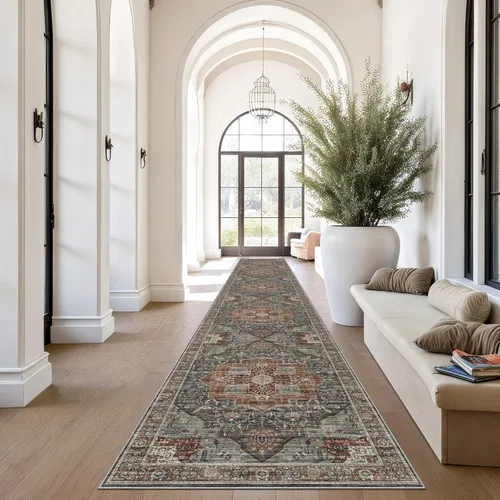 Vista 64 de Roxstand Alfombras de área de 5 x 7, resistentes a las manchas, lavables a máquina con parte trasera antideslizante, alfombras vintage