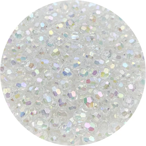 1000 cuentas acrílicas de cristal de color AB de 0.236 pulgadas (0.236 in), cuentas espaciadoras redondas de plástico facetadas para hacer joyas,