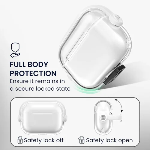 Vista 3 de kwmobile Funda transparente para auriculares compatible con Apple Airpods Pro 2 / Pro 1 - Funda de TPU para auriculares con soporte para teléfono