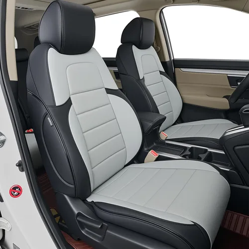 Vista 8 de HKZ - Juego completo de fundas de asiento para automóvil, de piel sintética, color beige