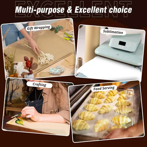 Vista 8 de YRYM HT Rollo de papel de carnicero marrón para ahumador, papel de regalo marrón natural de grado alimenticio para pechugas de barbacoa, ahumar