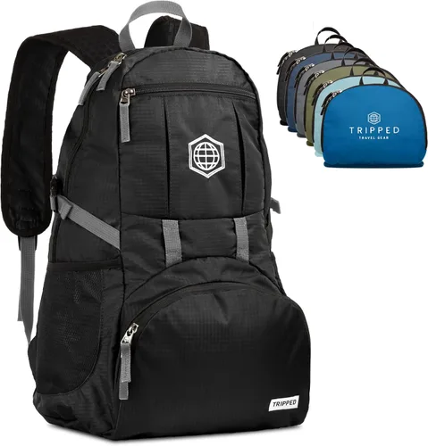 Vista 8 de Mochila de viaje: mochila ligera para senderismo, gimnasio y avión, Azul oscuro marino, 35 liters, Mochilas Daypack