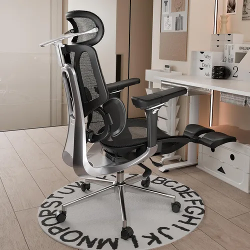 Vista 10 de Hbada E3 Pro Silla de oficina ergonómica, silla de oficina grande y alta, con soporte lumbar dinámico de 3 zonas, reposacabezas ajustable 4D, Gris