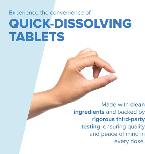 Vista 3 de Superior Source Biotina 1000 mcg. Tabletas microlingües de disolución rápida bajo la lengua, 100 unidades, apoya el crecimiento saludable