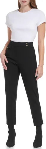Vista 4 de Calvin Klein Women's Everyday Straight Two Button Tab Lux Stretch Trouser
