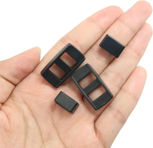 Vista 5 de MEETOOT 4PCS correa de cámara ajustar hebilla con soporte de plástico para correas de cámara Accesorios de equipaje, Negro