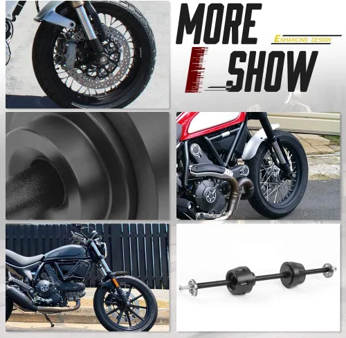 Vista 6 de Eje de rueda delantera y trasera para motocicleta compatible con D-ucati Scrambler 400 Sixty 2 800 Classic Full Throttle 1100 Special Sport Falling