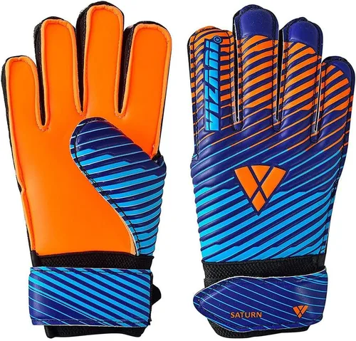 Vizari Sports Saturn Soccer Goalie Goalkeeper Gloves for Kids Youth & Boys, Football Gloves with Grip Boost Padded Palm and fingersave Flat Cut