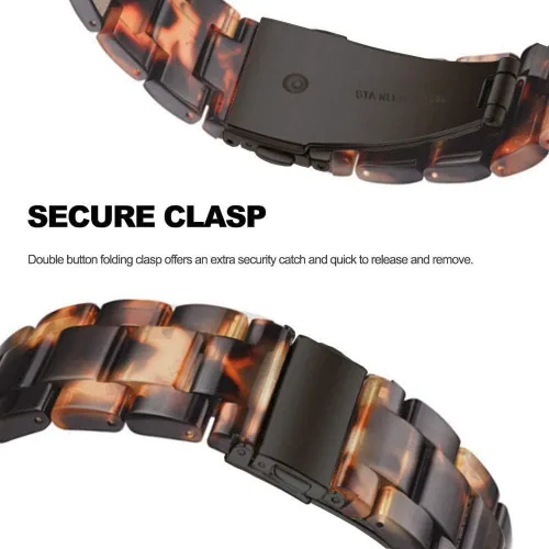 Vista 3 de Pulsera de resina compatible con Fitbit Versa 4 3/Fitbit Versa Sense 2 1, correa ligera para mujeres y hombres con hebilla de metal de acero
