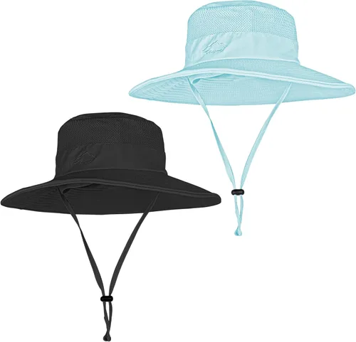 Vista 31 de Sombreros de sol para hombres y mujeres, sombrero de pesca UPF 50+ transpirable de ala ancha de verano con protección UV