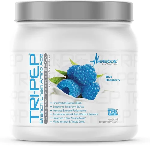 Metabolic Nutrition - TRIPEP - Aminoácido de cadena ramificada de tres péptidos, BCAA en polvo, suplemento pre intra post entrenamiento, frambuesa de IQ Formulations