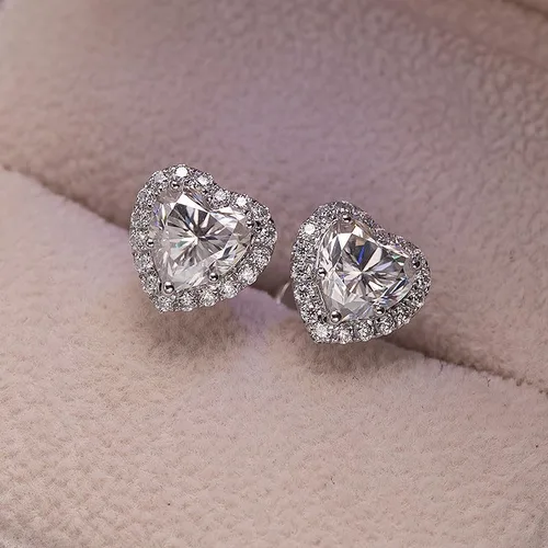 Vista 2 de Moissanite Earrings Studs,1CT2CT Lab Created Diamond Stud Earrings for Women,S925 Sterling Silver Simulated Diamond Moissanite Jewelry Gifts for
