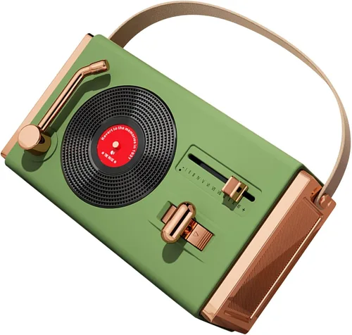 Altavoces de dientes azules, altavoz de dientes azules retro, memorias USB portátiles para sala de estar, oficina, al aire libre (verde)