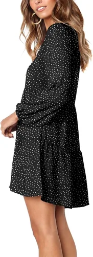 Vista 2 de Amoretu - Vestido tipo túnica de verano para mujer vestido recto con vuelo holgado casual y con cuello en V