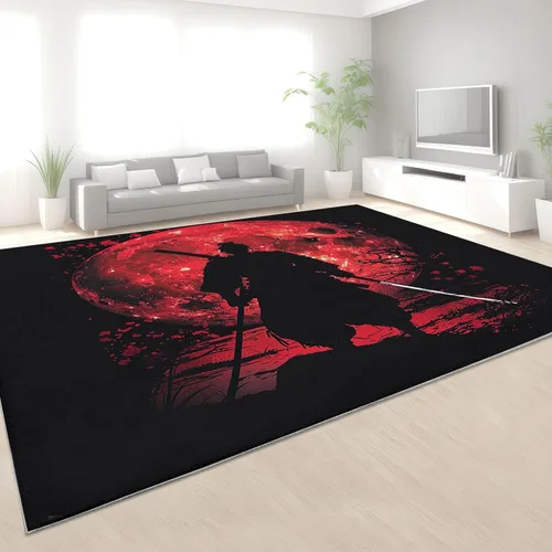 Vista 3 de Generic Alfombra lavable a máquina, alfombra Samurai para sala de estar, antideslizante, 2 x 3, alfombras oblongas para dormitorio, cocina, pasillo
