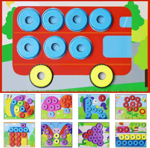 Vista 5 de Lydaz rompecabezas de madera para conteo de juguetes, aprendizaje preescolar educativo Montessori, matemáticas, juguetes para niños pequeños
