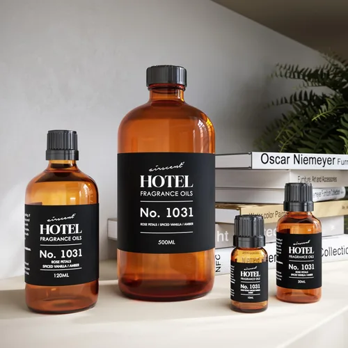 Vista 5 de AirScent - Aceite difusor de hotel n.º 1031 – Pétalos de rosa y vainilla con especias – Aceite aromático de hotel – Aceite aromático prémium