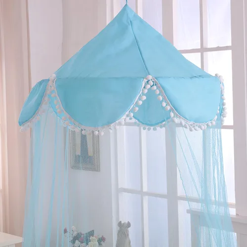 Cotton Loft Pom - Toldo de cama plegable para niños, tamaño único, color azul