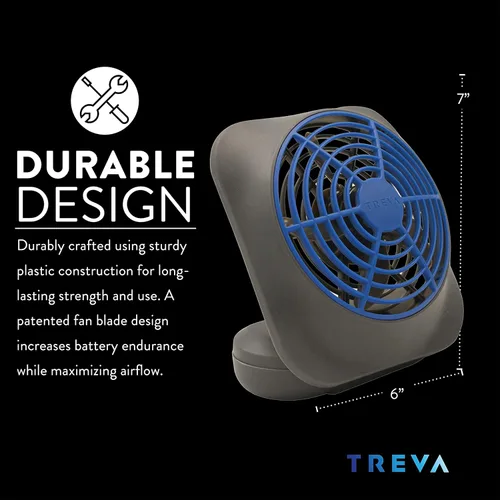 Vista 4 de O2COOL - Circulador de aire para escritorio de 5 pulgadas, portátil, con batería FA