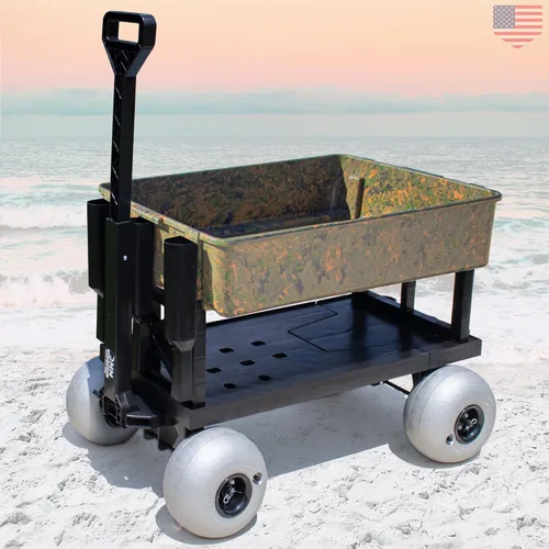 Vista 12 de Mighty Max Cart Carro compacto de pesca de playa al aire libre - Dolly Chest Dolly, Cooler Caddy Wheels - Base plana expandible y soportes